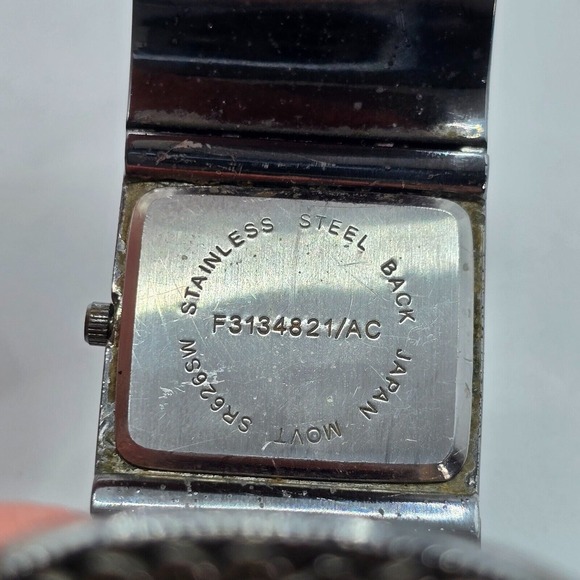 Vintage Avon Cuff Bracelet Watch Quartz Gunmetal Steampunk - Picture 8 of 12